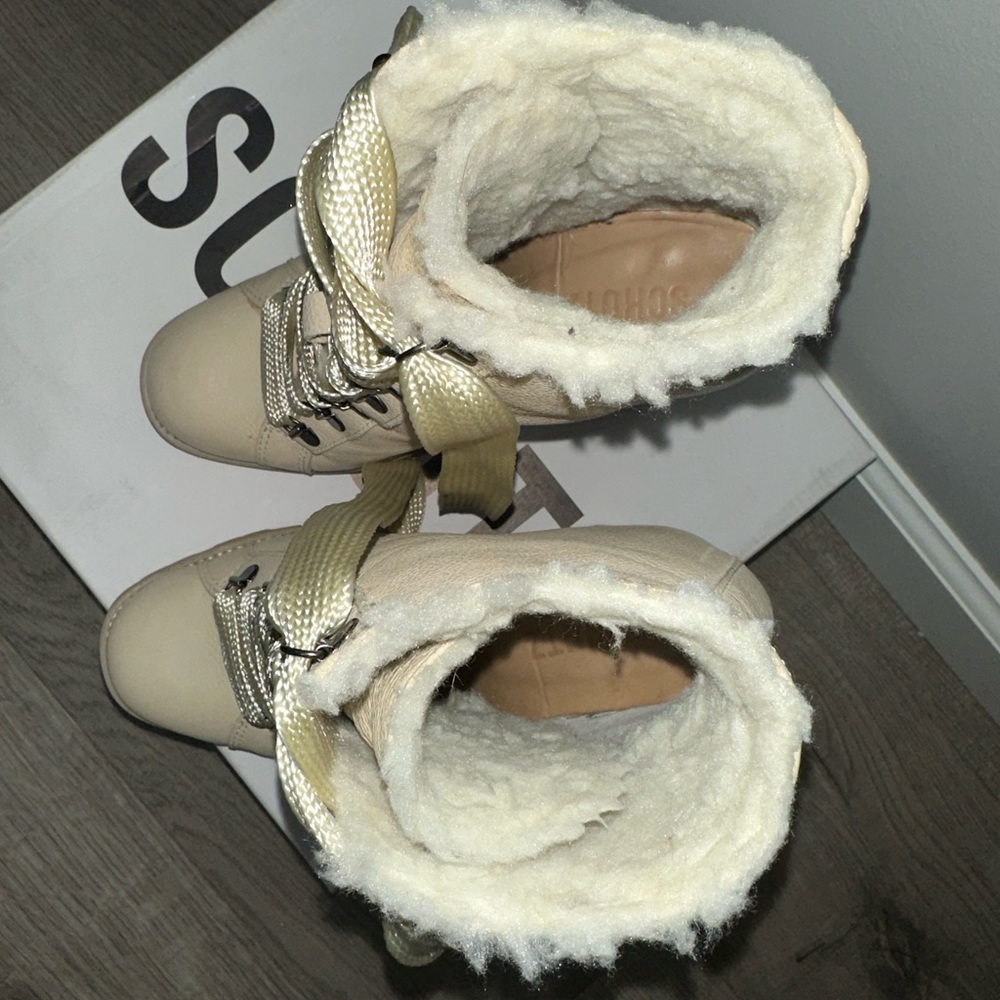 Schutz Winter Leather Ankle Boots 9 Beige (Heel colored in a little bit darker) - Picture 4 of 5